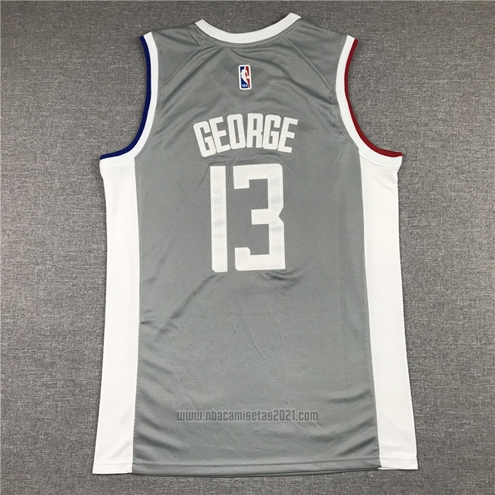 Camiseta Los Angeles Clippers Paul George #13 Earned 2020-21 Gris
